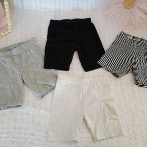 Kids Dance Gymnastics Or Under Shorts - Black, Gray, White, Striped